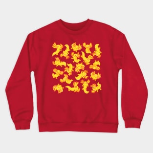 Gold albino axolotl mud puppy Crewneck Sweatshirt